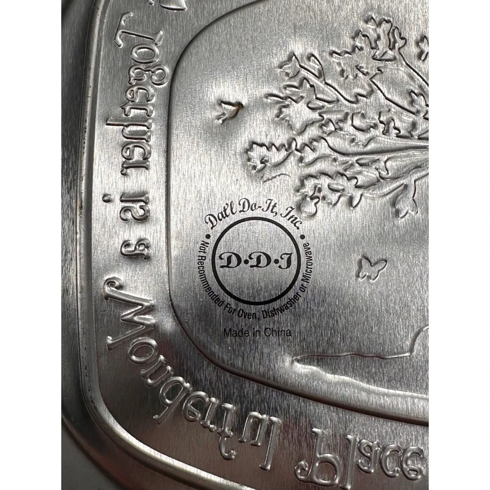 Decorative Pewter Tray With Engraved Tree & Animal Scene‎ By DDI Organizer 10